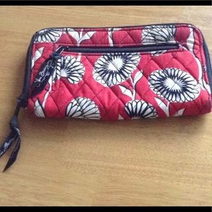 Red& black cloth Vera Bradley wallet